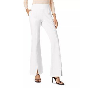 HUE Women's High-Rise Chambray Flare Leggings in White